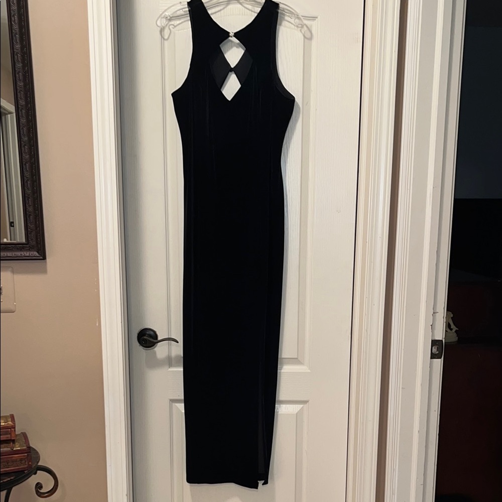 Faviana Black Halter Sheath Cocktail Dress